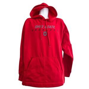 Mens XL Ohio State Buckeyes Hoodie Red Hooded Sweatshirt Kangaroo Pocket